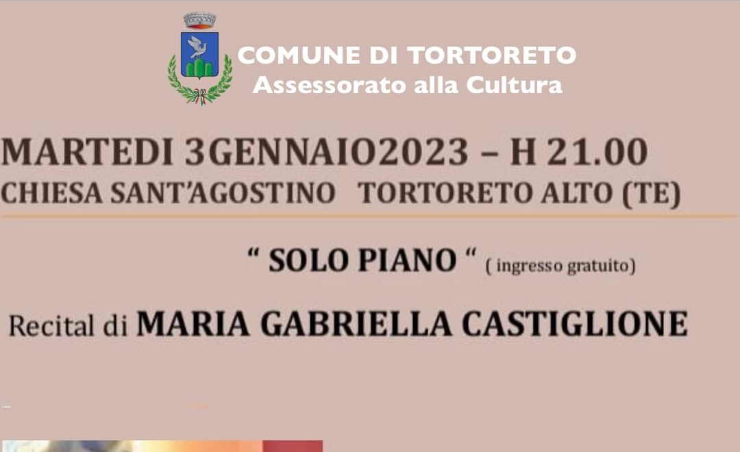Solo Piano • Recital di Maria Gabriella Castiglione – 3 gennaio